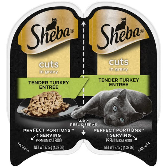 Sheba Perfect Portions Cuts Turkey in Gravy Wet Cat Food (2.65oz) - Majestic Pet Kingdom