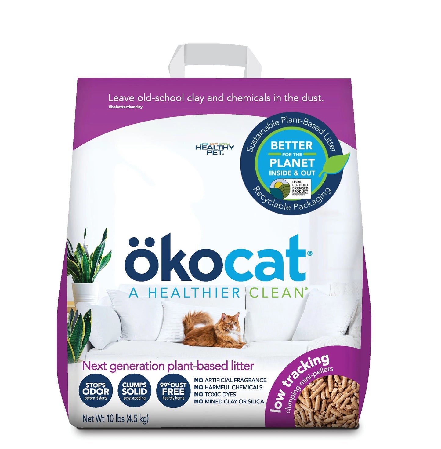 Cat Litter Okocat Low Tracking Wood Mini Pellets Clumping
