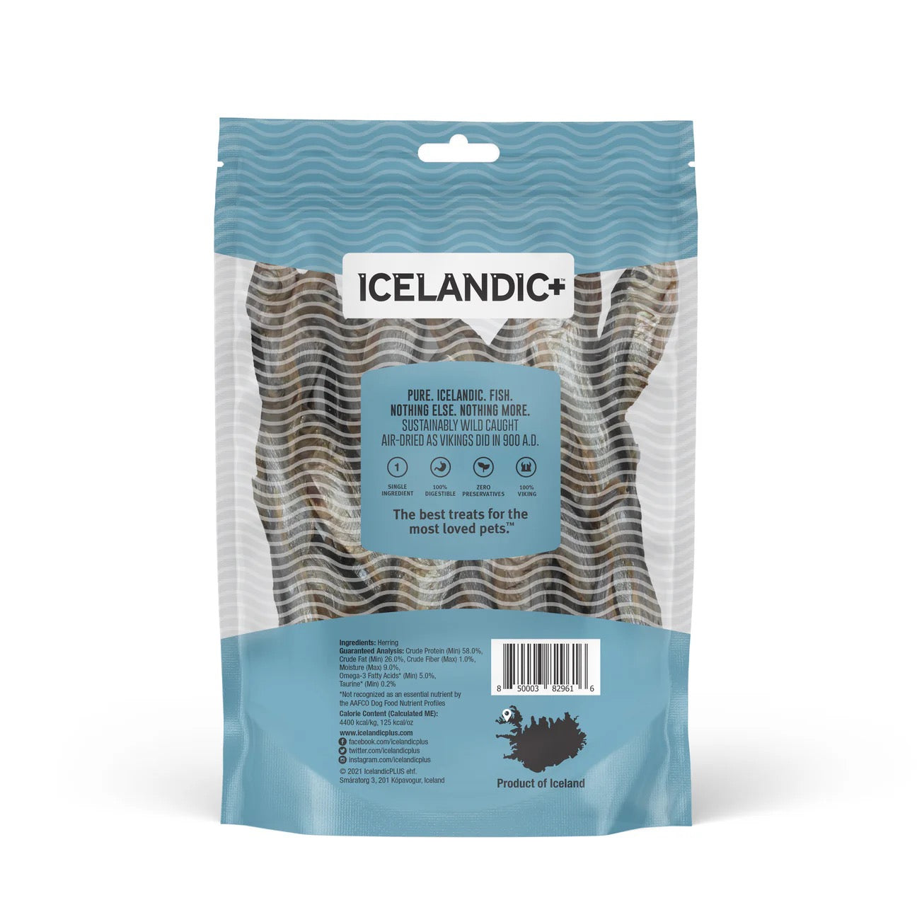 Dog Treats Icelandic Whole Herring Wild Caught Fish Chews 3oz - Detail Angle 2 | Majestic Pet Kingdom