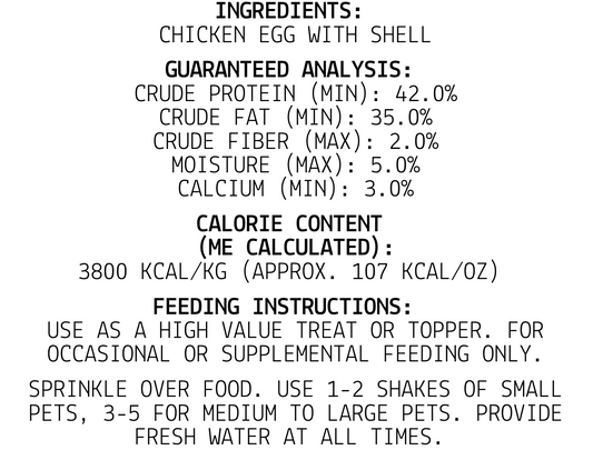 Dog Food Topper Freeze-Dried Chicken Egg Scramble Meal 5oz - Detail Angle 2 | Majestic Pet Kingdom