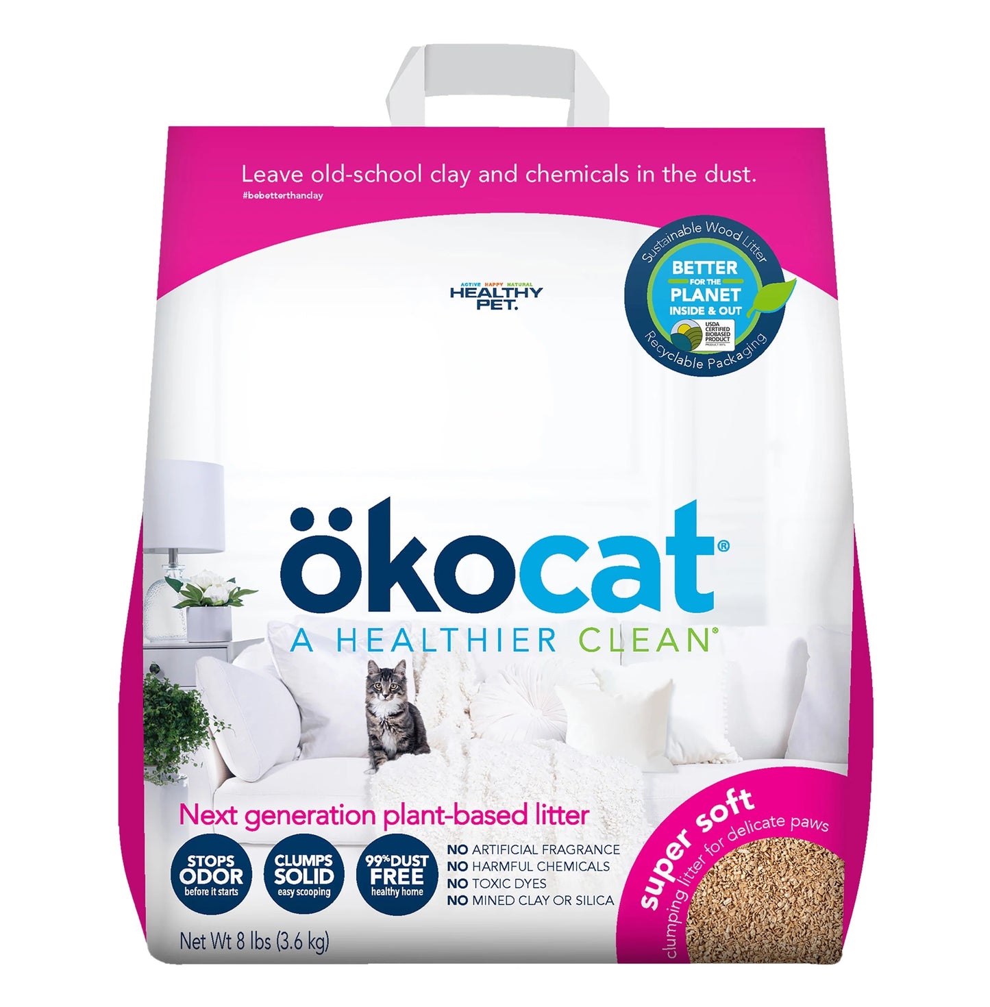 Cat Litter Okocat Super Soft Clumping Natural Wood Litter