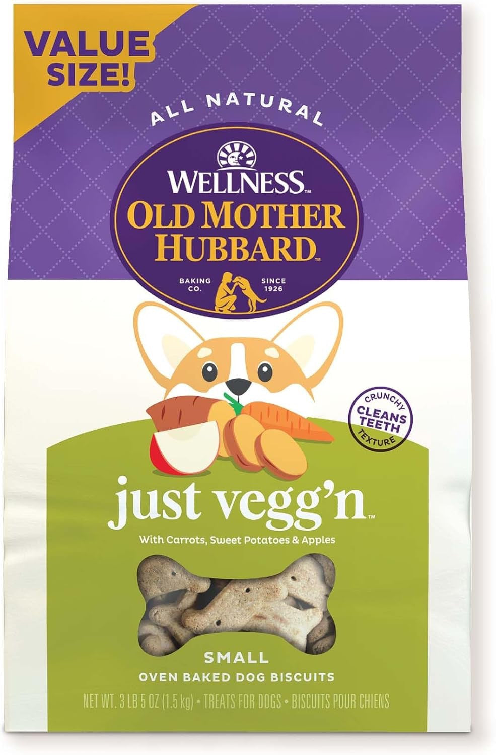Dog Treats Old Mother Hubbard Just Veggn Small Biscuits 3lb