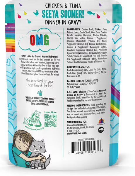 BFF OMG See Ya Sooner Chicken & Tuna Wet Cat Pouch (3oz) - Majestic Pet Kingdom