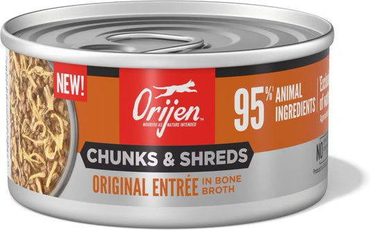 Orijen Grain Free Chunks & Shreds, Original Wet Cat Food (3oz) - Majestic Pet Kingdom