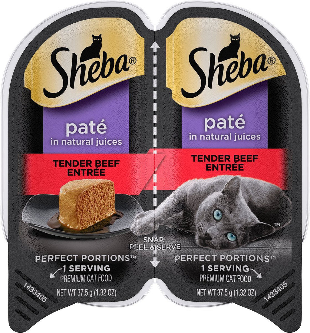 Sheba Perfect Portions Premium Pate Beef Entree Wet Cat Food (2.65oz) - Majestic Pet Kingdom