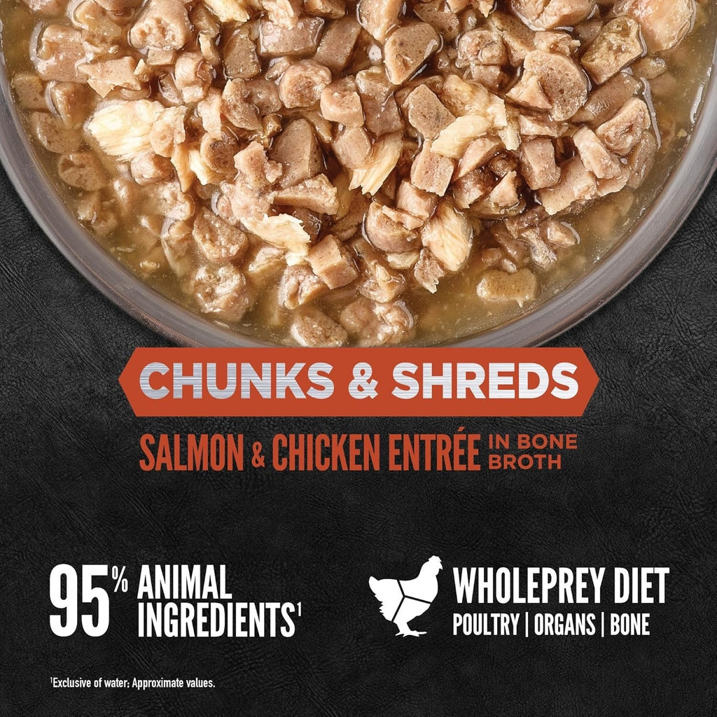 Orijen Grain Free Chunks & Shreds, Salmon & Chicken Wet Cat Food (3oz) - Majestic Pet Kingdom