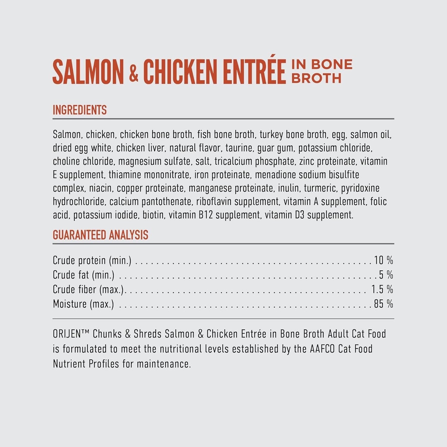 Orijen Grain Free Chunks & Shreds, Salmon & Chicken Wet Cat Food (3oz) - Majestic Pet Kingdom