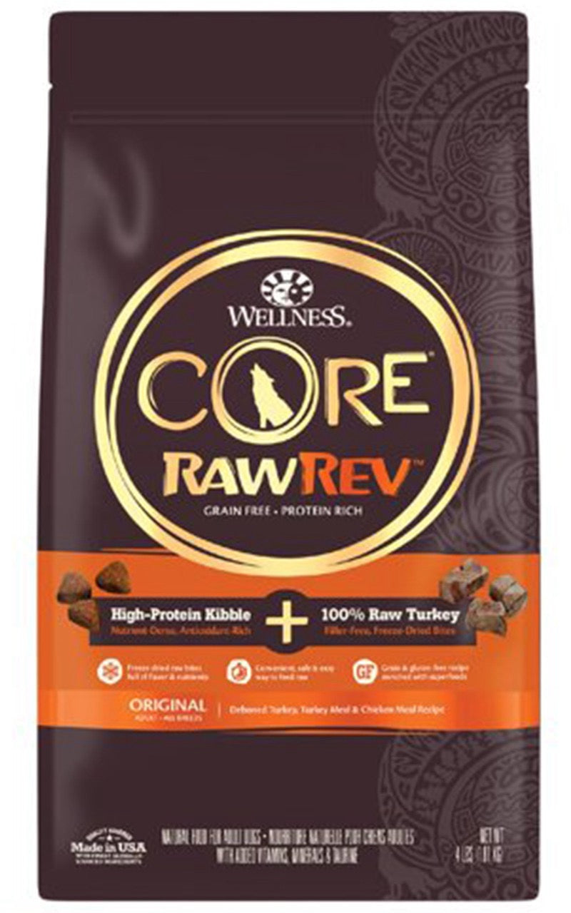 Dog Food Wellness CORE RawRev Turkey and Chicken Dry 4lb Bag