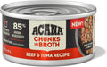 Acana Grain Free Chunks in Broth Beef & Tuna Wet Cat Food (3oz) - Majestic Pet Kingdom