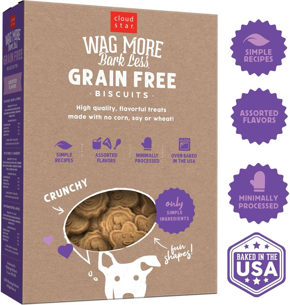 Dog Treats Wagmore Grain-Free Assorted Baked Biscuits 14oz - Detail Angle 2 | Majestic Pet Kingdom