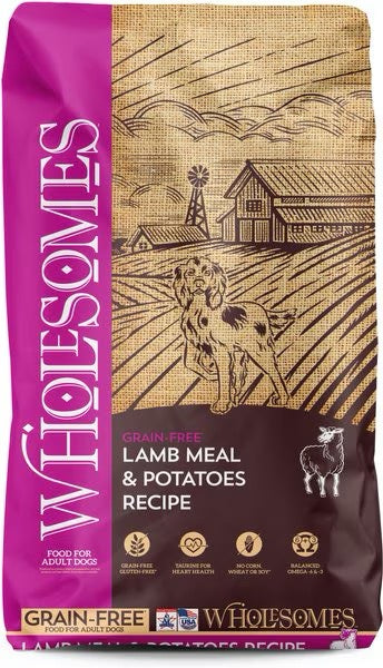 Dog Food Wholesomes Grain Free Lamb & Potato Dry Kibble 35lb