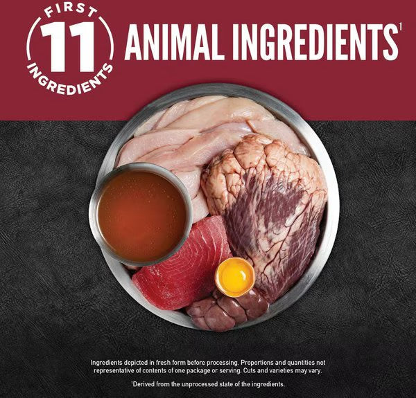 Orijen Grain Free Chunks & Shreds Beef & Tuna Wet Cat Food (3oz) - Majestic Pet Kingdom