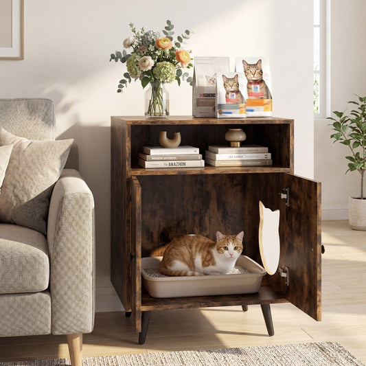 Cat Litter Box Enclosure with Storage Compartment | Purrfect Pet Kingdom