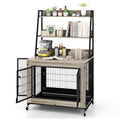 Industrial Dog Kennel Dog Crate Furniture with Storage Shelves