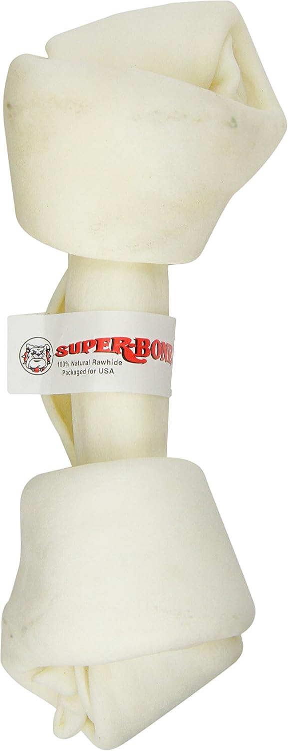 Dog Chews Lennox White Knotted Rawhide Super Bone 10-11 Inch