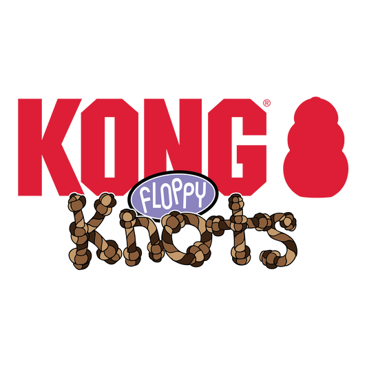 Dog Plush Toy KONG Floppy Knots Bunny Internal Knotted Rope - Main Feature View | Majestic Pet Kingdom