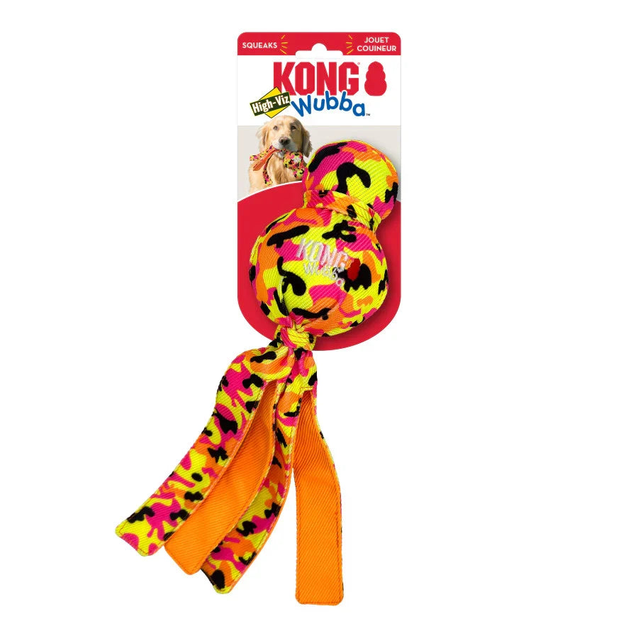 Dog Tug Toy KONG Wubba Ballistic High-Visibility Fetch Large - Main Feature View | Majestic Pet Kingdom
