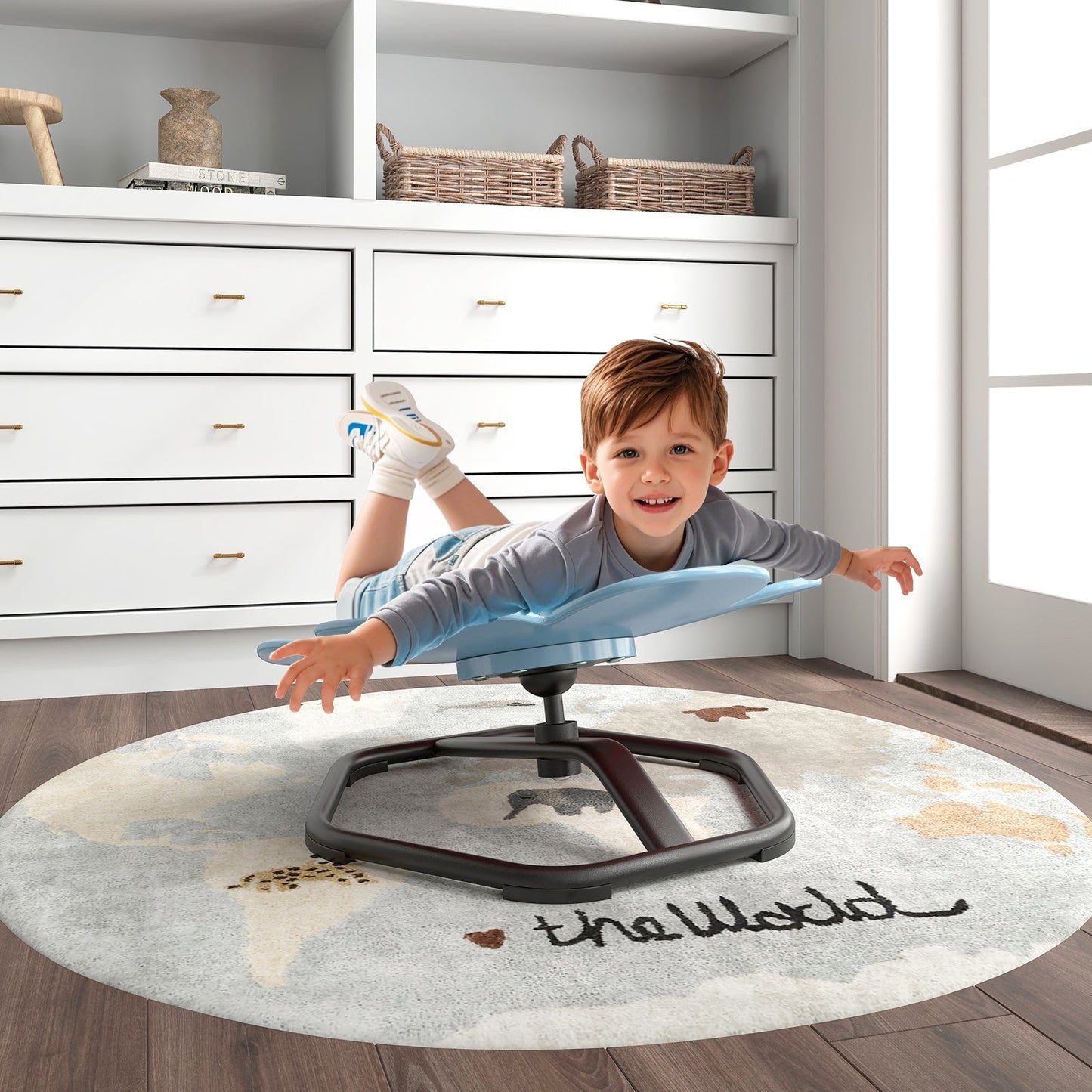 Kids Sensory Swivel Chair Elephant Petal 360° Spinning Chair
