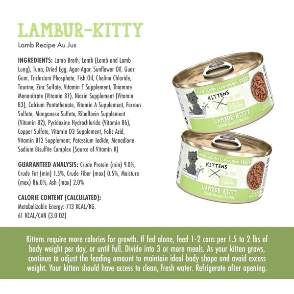 Cats in the Kitchen Kitten Lambur-kitty Lamb Recipe Au Jus (3oz) - Majestic Pet Kingdom