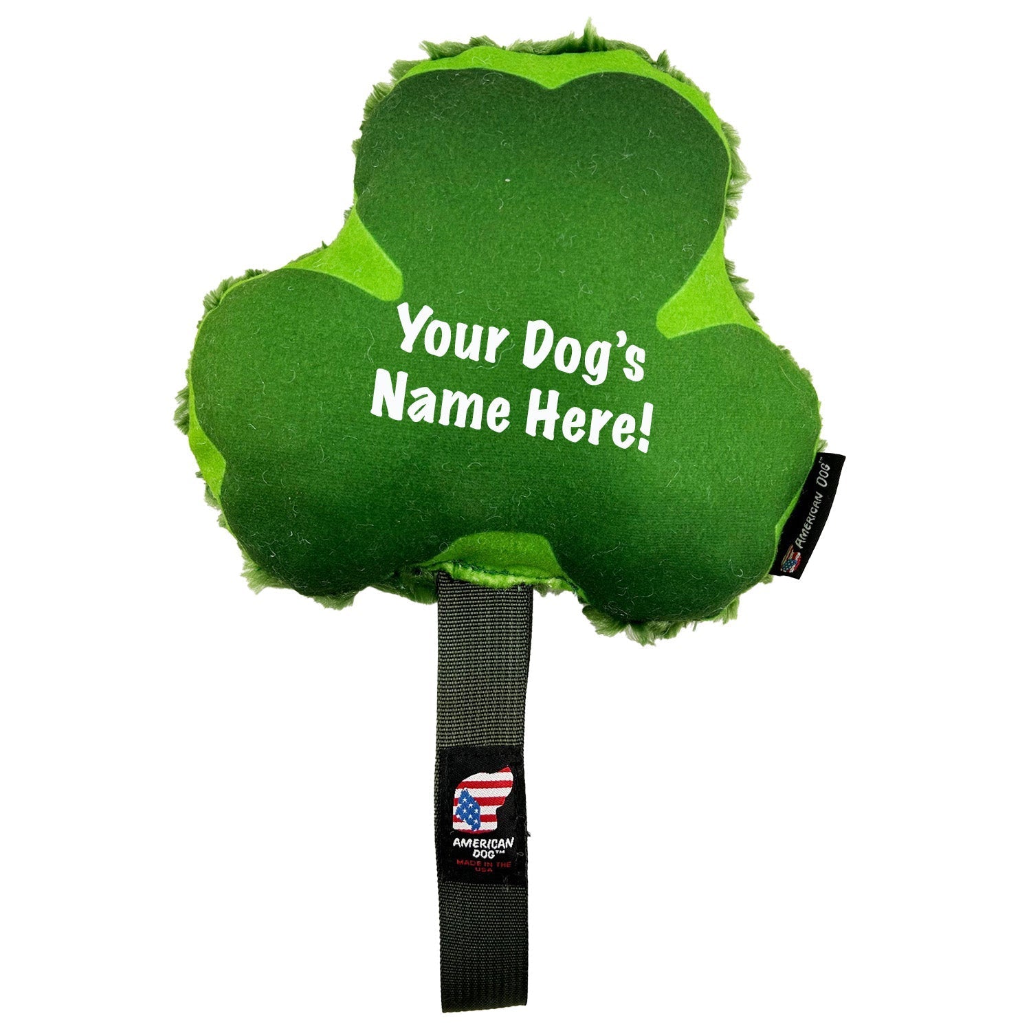 Shamrock Tug Squeaky Dog Toy – Customizable & USA Made