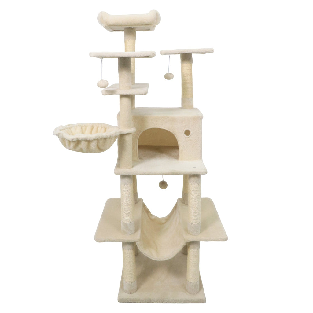 Large Cat Tree for Indoor Cats 63" Tall Cat Tower - Majestic Pet Kingdom