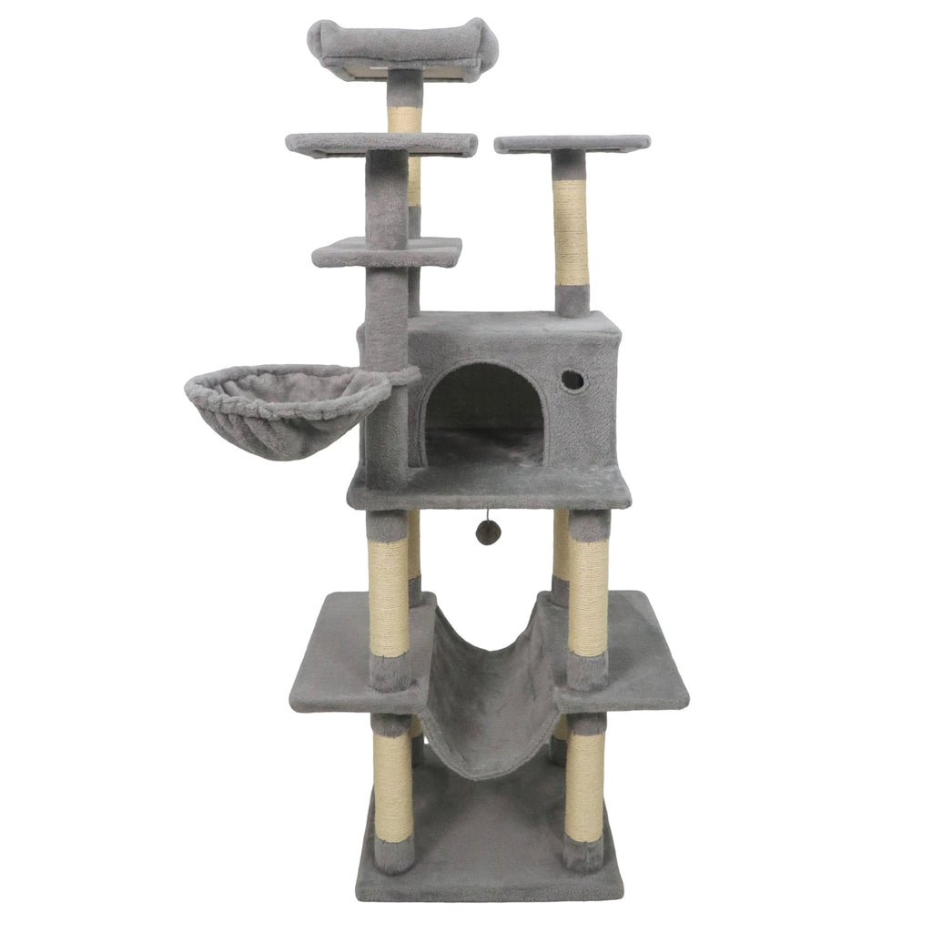 Large Cat Tree for Indoor Cats 63" Tall Cat Tower - Majestic Pet Kingdom