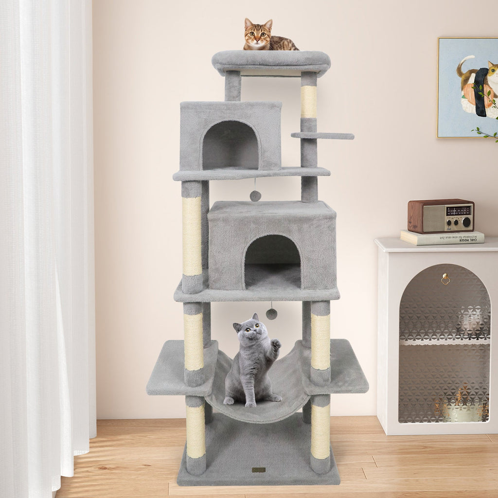 Large Cat Tree for Indoor Cats 70" Tall Cat Tower - Majestic Pet Kingdom