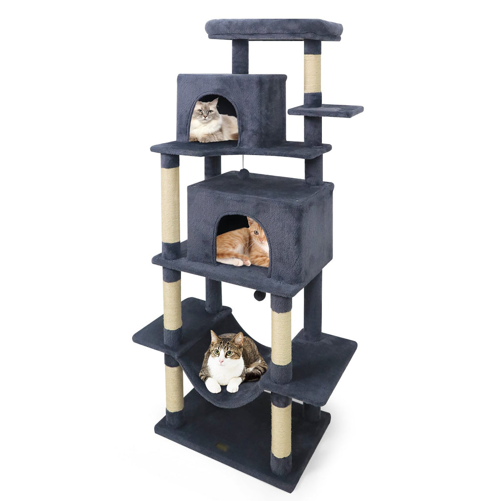 Large Cat Tree for Indoor Cats 70" Tall Cat Tower - Majestic Pet Kingdom