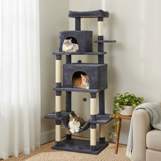 Large Cat Tree for Indoor Cats 70" Tall Cat Tower - Majestic Pet Kingdom
