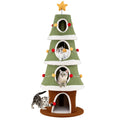 Large Christmas Cat Tree for Indoor Cats 61 Inch Cute Cat Tower with 4 Condos-Green - Majestic Pet Kingdom