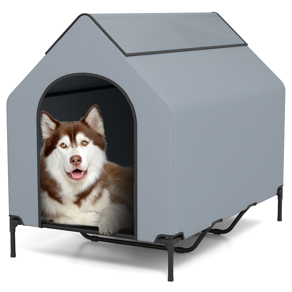 Large/Middle/Small Outdoor Elevated Pet House with Ventilated Windows