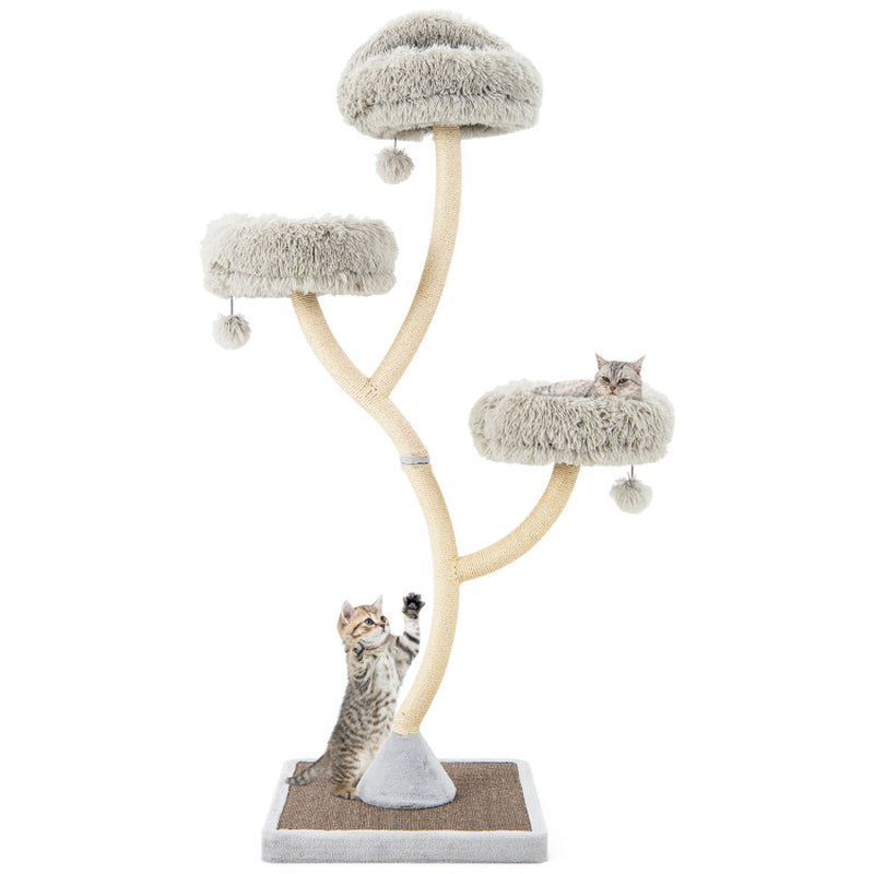 70" Tall Metal Cat Tree Tower with 3 Plush Perches & Sisal Scratching Posts - Majestic Pet Kingdom