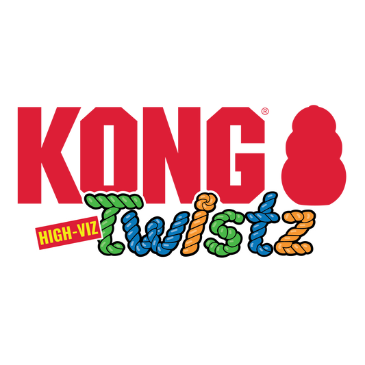 Dog Ball Toy KONG Twistz High Visibility Rubber Fetch Large - Main Feature View | Majestic Pet Kingdom