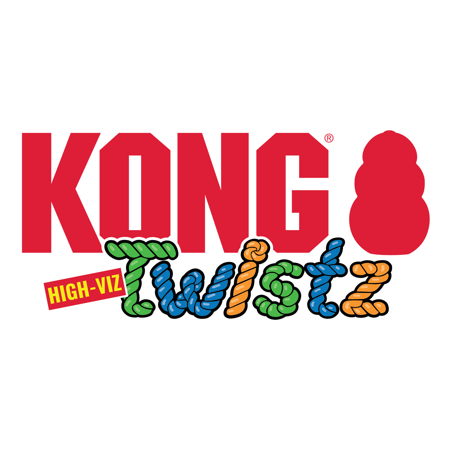 Dog Ball Toy KONG Twistz High Visibility Rubber Fetch Large