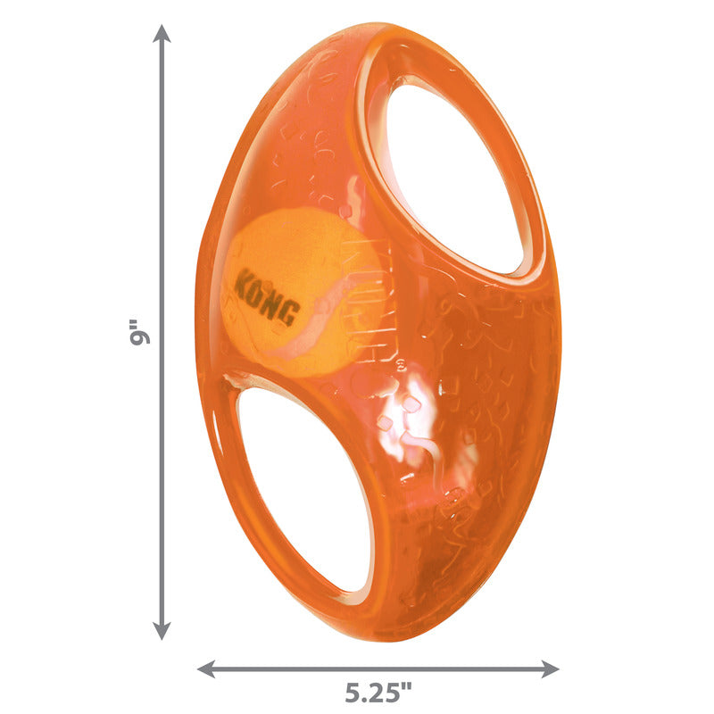 Dog Toy KONG Jumbler Football Squeaky Interactive Grip Ball