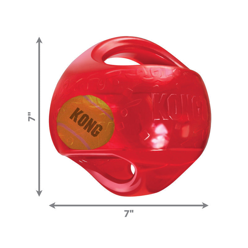 Dog Ball Toy KONG Jumbler Squeaky Tennis Ball Grip Handle