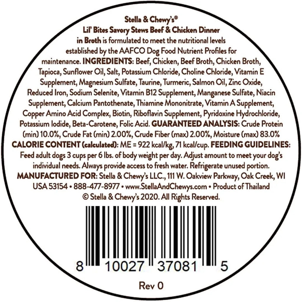 Stella & ’s Lil Bites Stew Beef & Chicken Dog Food (2.7oz) - Majestic Pet Kingdom