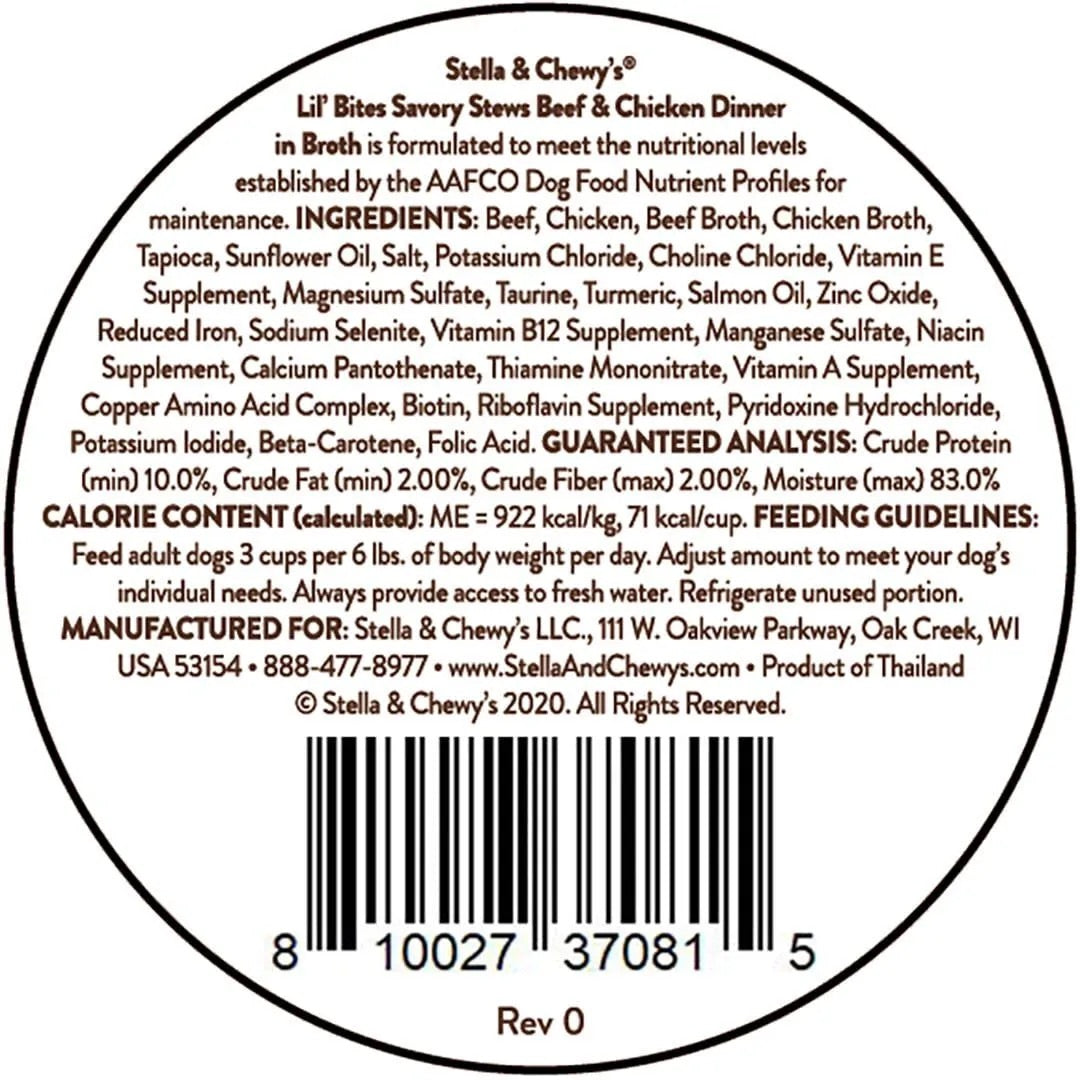 Stella & ’s Lil Bites Stew Beef & Chicken Dog Food (2.7oz) - Majestic Pet Kingdom