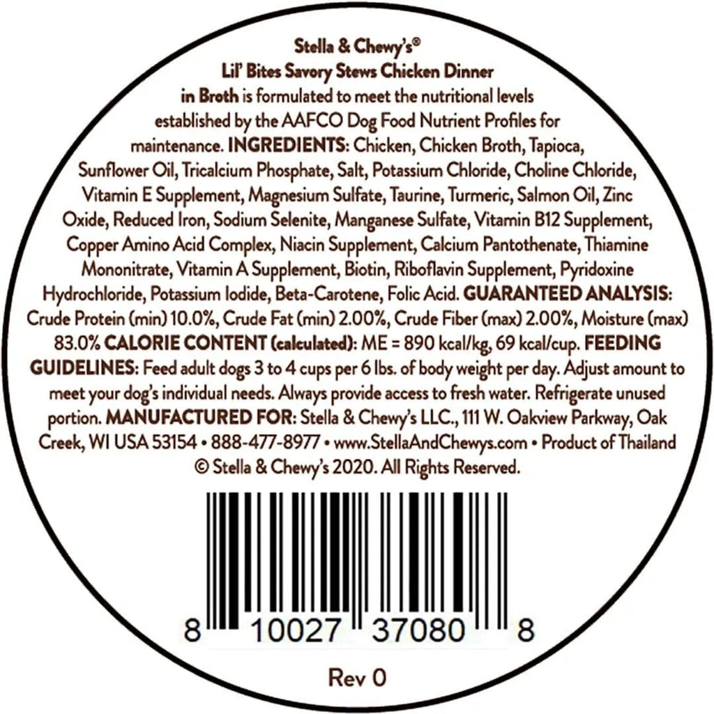 Stella & ’s Lil Bites Stew Chicken Dog Food (2.7oz) - Majestic Pet Kingdom