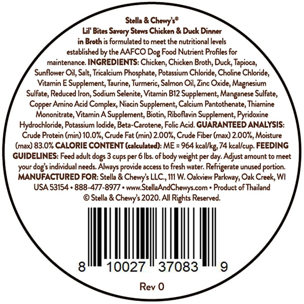 Stella & ’s Lil Bites Stew Chicken & Duck Dog Food (2.7oz) - Majestic Pet Kingdom
