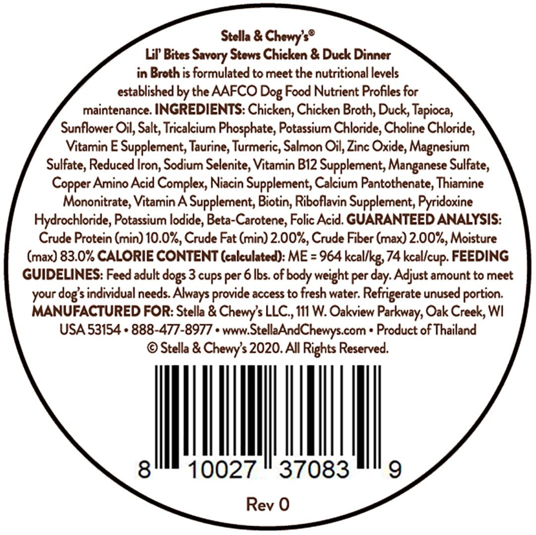 Stella & ’s Lil Bites Stew Chicken & Duck Dog Food (2.7oz) - Majestic Pet Kingdom