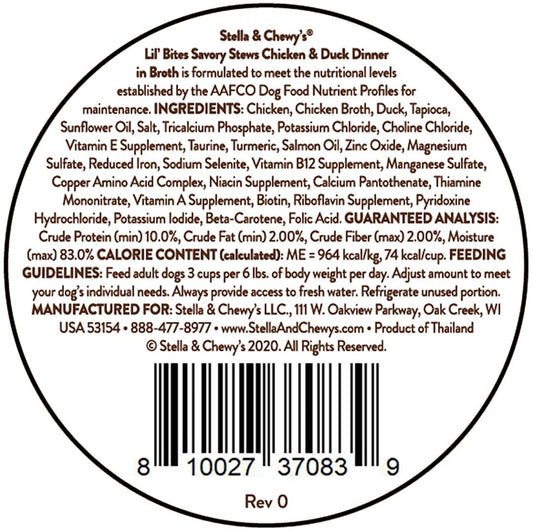 Stella & ’s Lil Bites Stew Chicken & Duck Dog Food (2.7oz) - Majestic Pet Kingdom