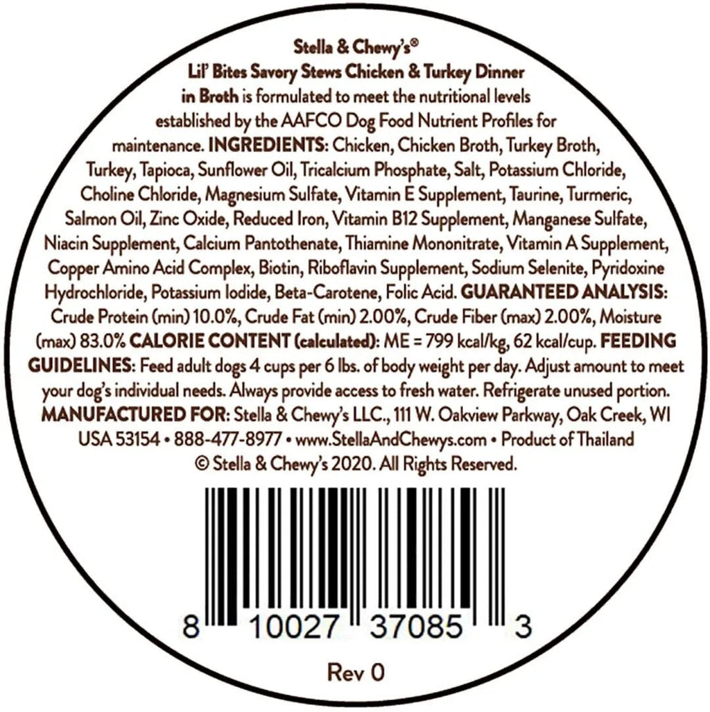 Stella & ’s Lil Bites Stew Chicken & Turkey Dog Food (2.7oz) - Majestic Pet Kingdom