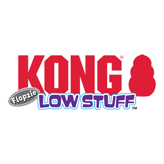 Dog Plush Toy KONG Low Stuff Flopzie Beaver Squeaky Play - Main Feature View | Majestic Pet Kingdom