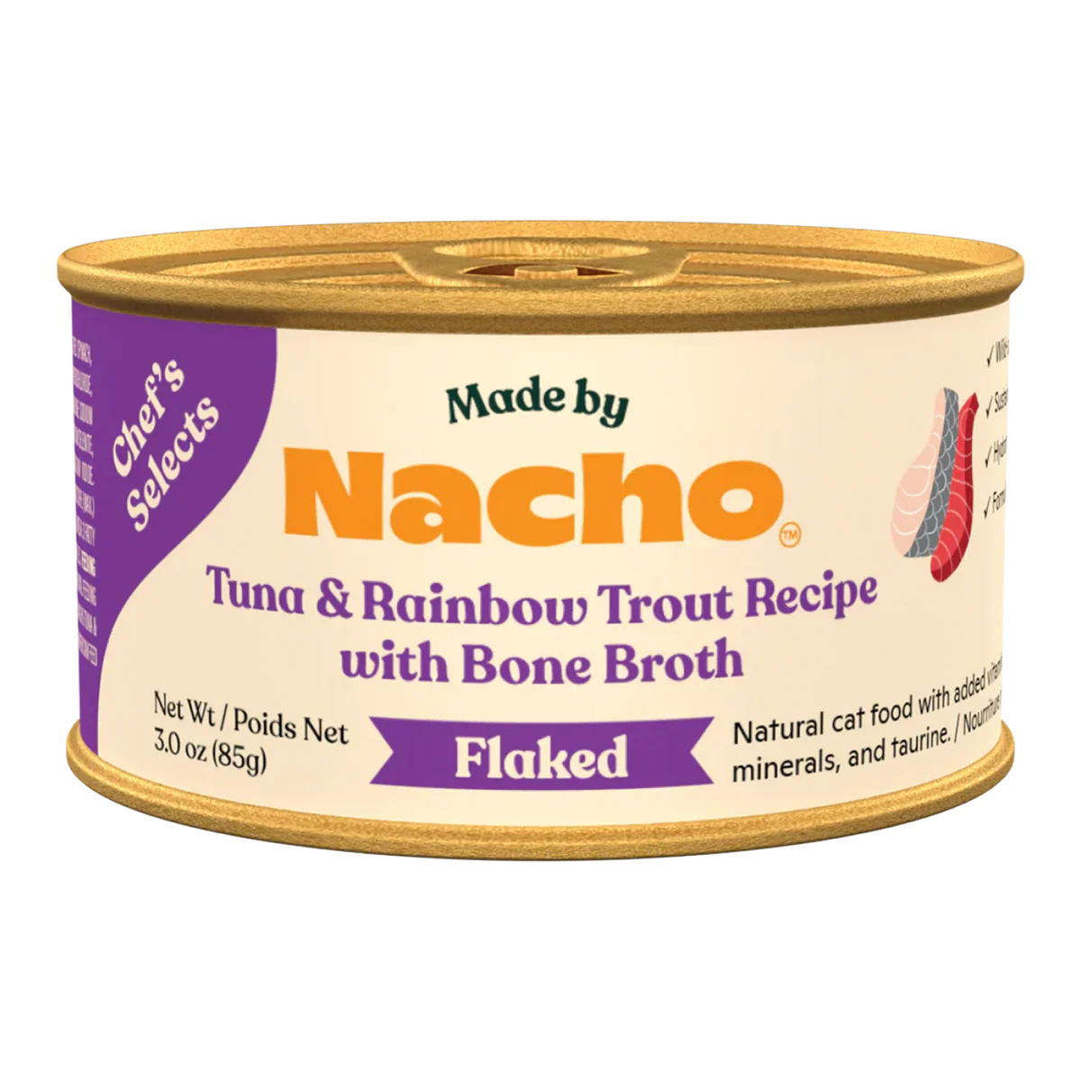 Made By Nacho Flaked Tuna & Rainbow Trout (3oz) - Majestic Pet Kingdom