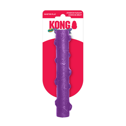 Dog Toy KONG Squeezz Crackle Stick Crunchy Sound Fetch Play - Detail Angle 2 | Majestic Pet Kingdom
