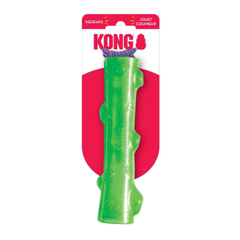 Dog Chew Toy KONG Squeezz Stick Squeaky Durable Fetch Play
