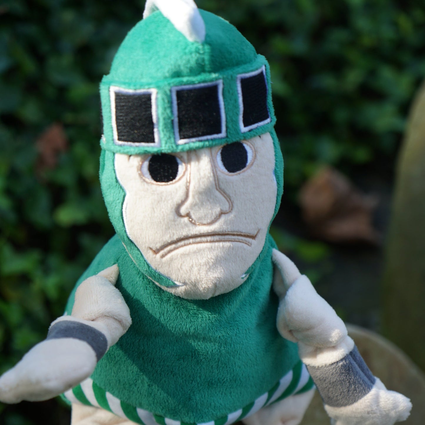 Dog Plush Toy NCAA Michigan State Sparty Mascot Knottie Squeak - Detail Angle 3 | Majestic Pet Kingdom
