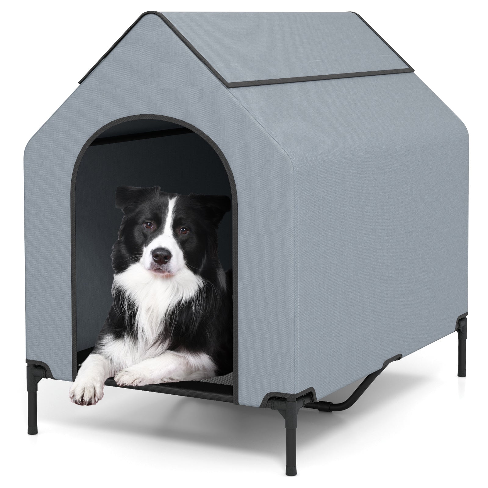 Large/Middle/Small Outdoor Elevated Pet House with Ventilated Windows