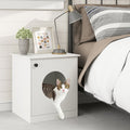 Cat Litter Box Enclosure with Nightstand Top - White
